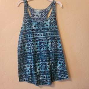 Maurices Blue Patterned Tank Top